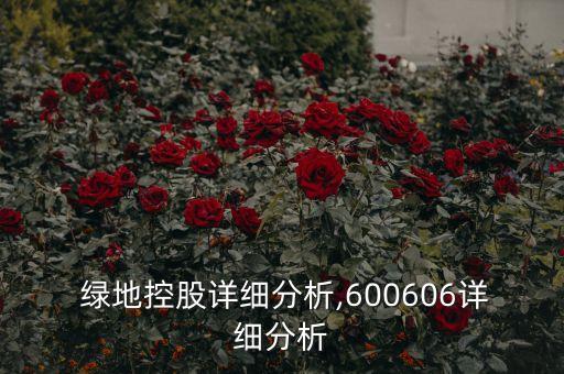  綠地控股詳細(xì)分析,600606詳細(xì)分析