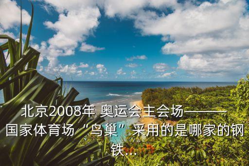 北京2008年 奧運會主會場———國家體育場“鳥巢”采用的是哪家的鋼鐵...