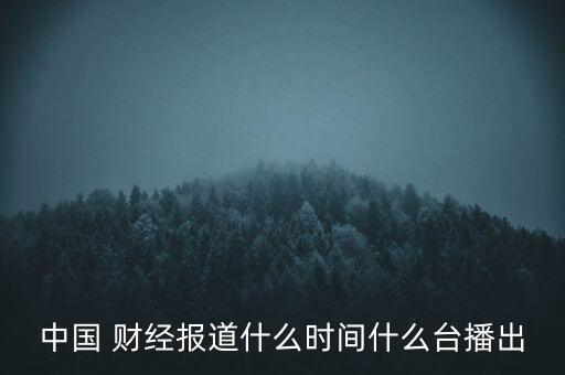 中國 財(cái)經(jīng)報(bào)道什么時(shí)間什么臺播出