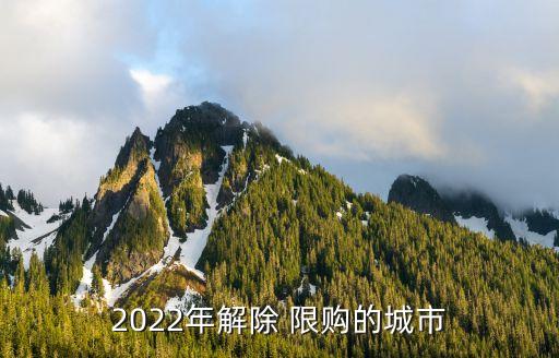 2022年解除 限購的城市