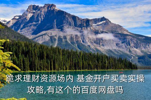 跪求理財資源場內(nèi) 基金開戶買賣實操攻略,有這個的百度網(wǎng)盤嗎