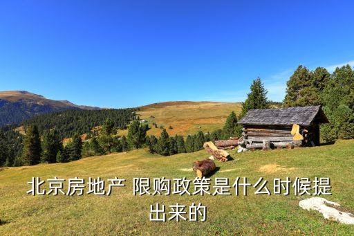  北京房地產(chǎn) 限購政策是什么時(shí)候提出來的