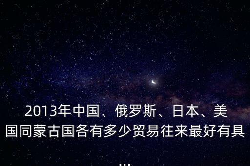  2013年中國、俄羅斯、日本、美國同蒙古國各有多少貿(mào)易往來最好有具...