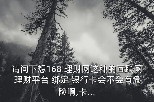 請(qǐng)問(wèn)下想168 理財(cái)網(wǎng)這種的互聯(lián)網(wǎng) 理財(cái)平臺(tái) 綁定 銀行卡會(huì)不會(huì)有危險(xiǎn)啊,卡...