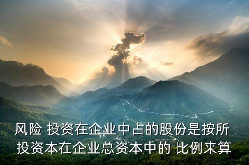 風(fēng)險 投資在企業(yè)中占的股份是按所 投資本在企業(yè)總資本中的 比例來算