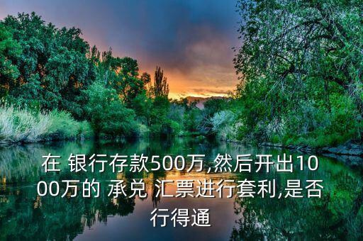 在 銀行存款500萬(wàn),然后開(kāi)出1000萬(wàn)的 承兌 匯票進(jìn)行套利,是否行得通