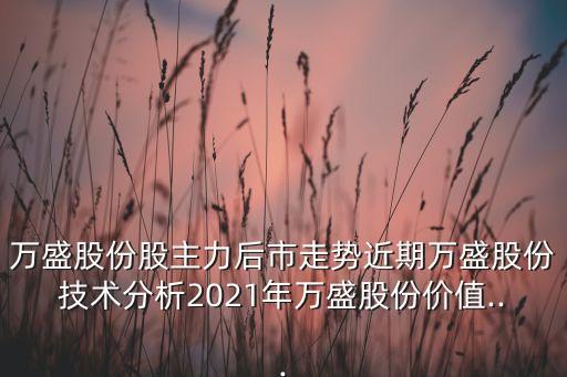 萬盛股份股主力后市走勢近期萬盛股份技術(shù)分析2021年萬盛股份價(jià)值...