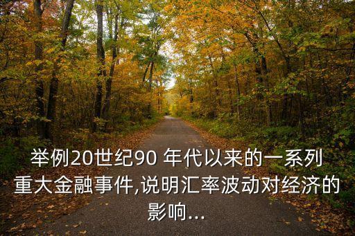 舉例20世紀(jì)90 年代以來的一系列重大金融事件,說明匯率波動(dòng)對經(jīng)濟(jì)的影響...