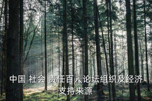 中國 社會 責任百人論壇組織及經(jīng)濟支持來源