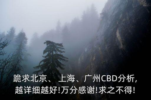 跪求北京、 上海、廣州CBD分析,越詳細(xì)越好!萬分感謝!求之不得!