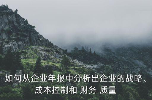 如何從企業(yè)年報(bào)中分析出企業(yè)的戰(zhàn)略、成本控制和 財(cái)務(wù) 質(zhì)量