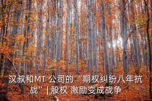 漢叔和MT 公司的“期權(quán)糾紛八年抗戰(zhàn)”| 股權(quán) 激勵(lì)變成戰(zhàn)爭(zhēng)