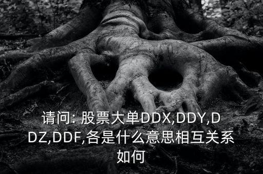 請(qǐng)問(wèn): 股票大單DDX,DDY,DDZ,DDF,各是什么意思相互關(guān)系如何