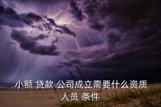  小額 貸款 公司成立需要什么資質(zhì)人員 條件