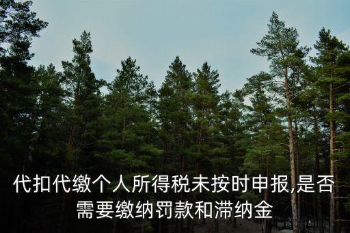 代扣代繳個(gè)人所得稅未按時(shí)申報(bào),是否需要繳納罰款和滯納金