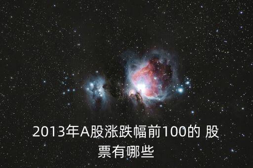 2013年A股漲跌幅前100的 股票有哪些