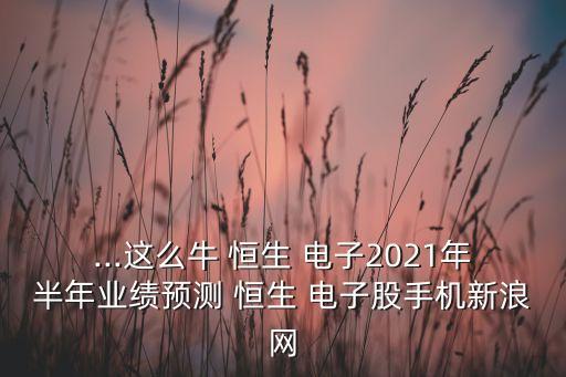 ...這么牛 恒生 電子2021年半年業(yè)績預(yù)測 恒生 電子股手機(jī)新浪網(wǎng)