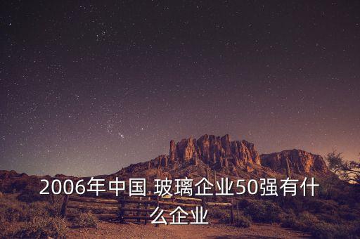 2006年中國 玻璃企業(yè)50強有什么企業(yè)