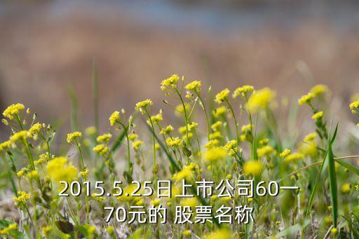 2015.5.25日上市公司60一70元的 股票名稱