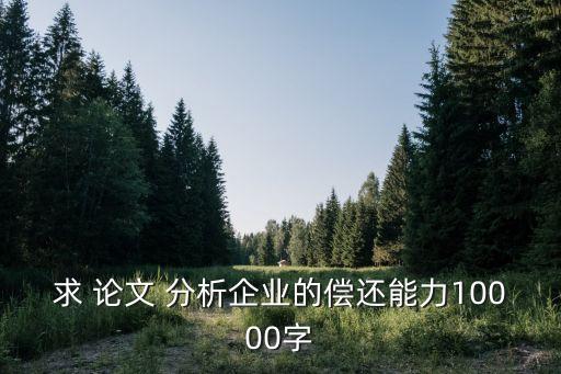 求 論文 分析企業(yè)的償還能力10000字