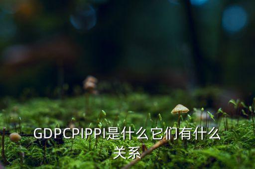 GDPCPIPPI是什么它們有什么關系