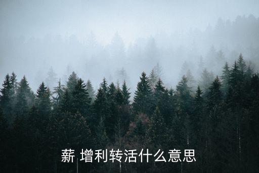 薪 增利轉(zhuǎn)活什么意思