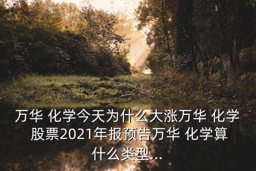 萬(wàn)華 化學(xué)今天為什么大漲萬(wàn)華 化學(xué) 股票2021年報(bào)預(yù)告萬(wàn)華 化學(xué)算什么類型...