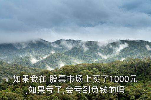 如果我在 股票市場上買了1000元,如果虧了,會虧到負(fù)錢的嗎