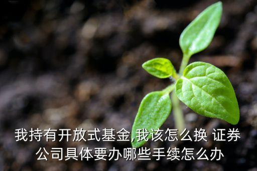 我持有開放式基金,我該怎么換 證券 公司具體要辦哪些手續(xù)怎么辦