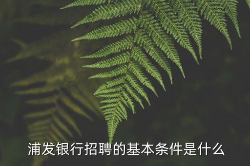  浦發(fā)銀行招聘的基本條件是什么