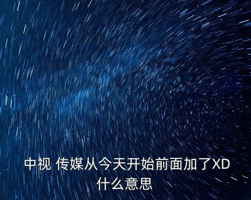  中視 傳媒從今天開(kāi)始前面加了XD什么意思