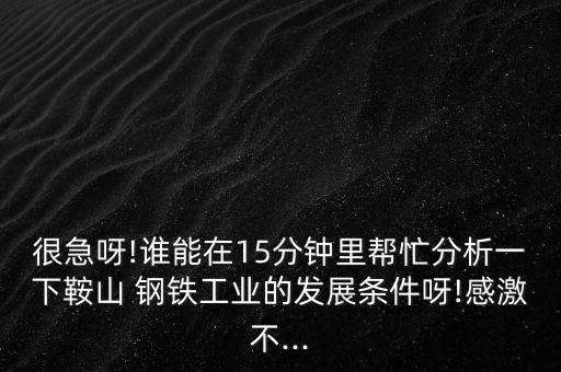 很急呀!誰(shuí)能在15分鐘里幫忙分析一下鞍山 鋼鐵工業(yè)的發(fā)展條件呀!感激不...