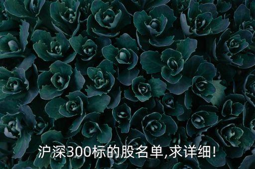 滬深300標的股名單,求詳細!