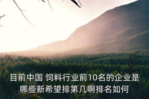 目前中國 飼料行業(yè)前10名的企業(yè)是哪些新希望排第幾啊排名如何