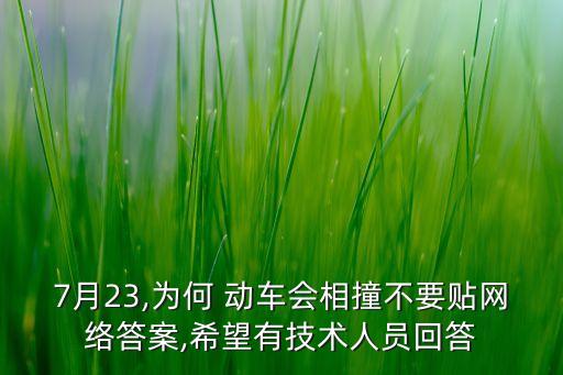 7月23,為何 動車會相撞不要貼網(wǎng)絡(luò)答案,希望有技術(shù)人員回答