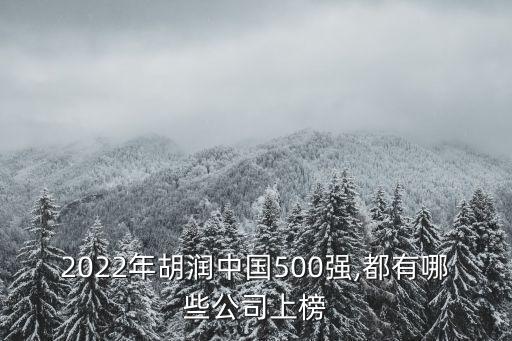 2022年胡潤(rùn)中國(guó)500強(qiáng),都有哪些公司上榜