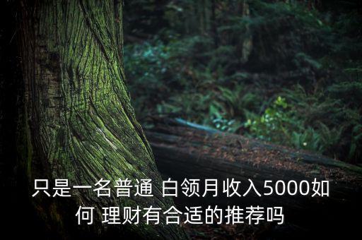 只是一名普通 白領(lǐng)月收入5000如何 理財(cái)有合適的推薦嗎