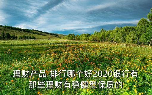 理財產(chǎn)品 排行哪個好2020銀行有那些理財有穩(wěn)健型保質的