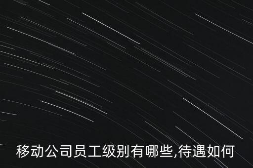 移動公司員工級別有哪些,待遇如何