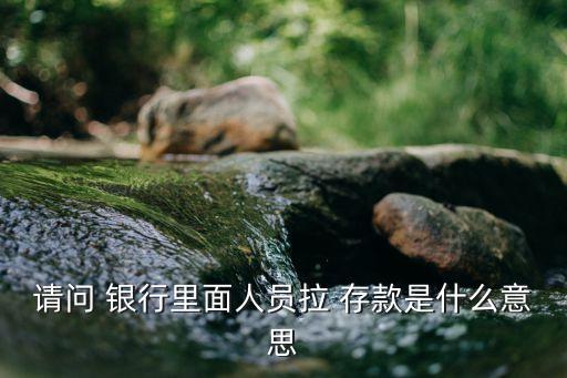 請(qǐng)問(wèn) 銀行里面人員拉 存款是什么意思