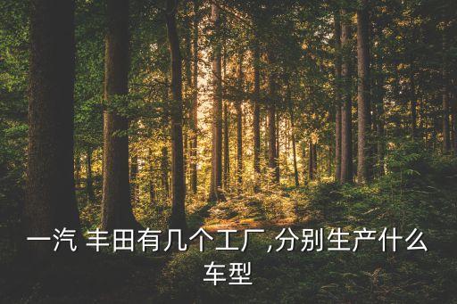 一汽 豐田有幾個(gè)工廠,分別生產(chǎn)什么車型