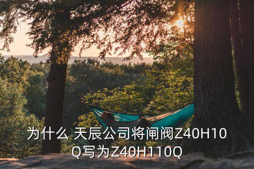 為什么 天辰公司將閘閥Z40H10Q寫為Z40H110Q