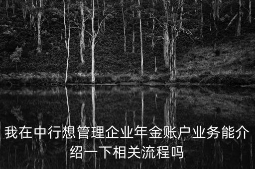 我在中行想管理企業(yè)年金賬戶業(yè)務能介紹一下相關流程嗎