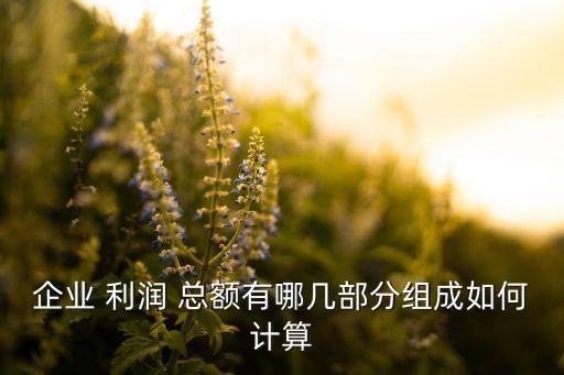 企業(yè) 利潤 總額有哪幾部分組成如何計算