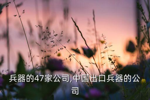 中國兵器的47家公司,中國出口兵器的公司