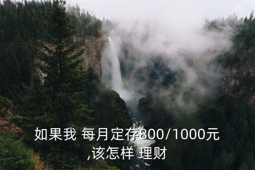 如果我 每月定存800/1000元,該怎樣 理財(cái)