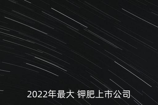 2022年最大 鉀肥上市公司