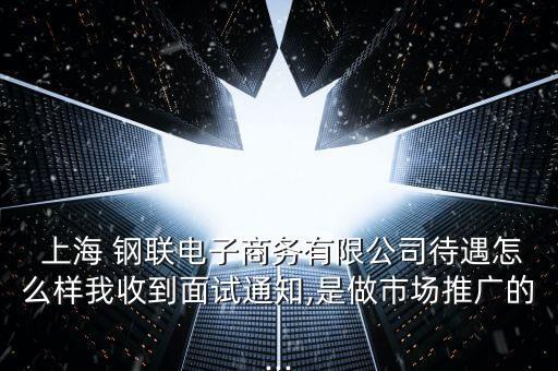  上海 鋼聯(lián)電子商務有限公司待遇怎么樣我收到面試通知,是做市場推廣的...