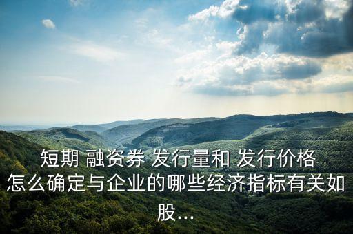  短期 融資券 發(fā)行量和 發(fā)行價(jià)格怎么確定與企業(yè)的哪些經(jīng)濟(jì)指標(biāo)有關(guān)如股...