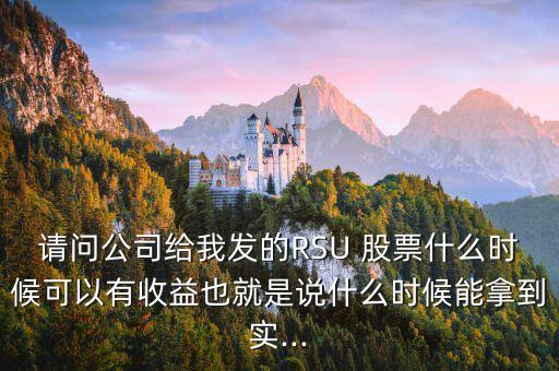 請(qǐng)問(wèn)公司給我發(fā)的RSU 股票什么時(shí)候可以有收益也就是說(shuō)什么時(shí)候能拿到實(shí)...